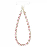 Pink Pearl Leather Chain Phone Charm