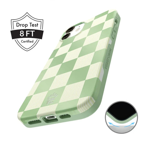 Pistachio Vibe Checkered iPhone Case