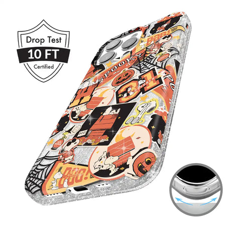 Snoopy Halloween Varsity Glitter iPhone Case