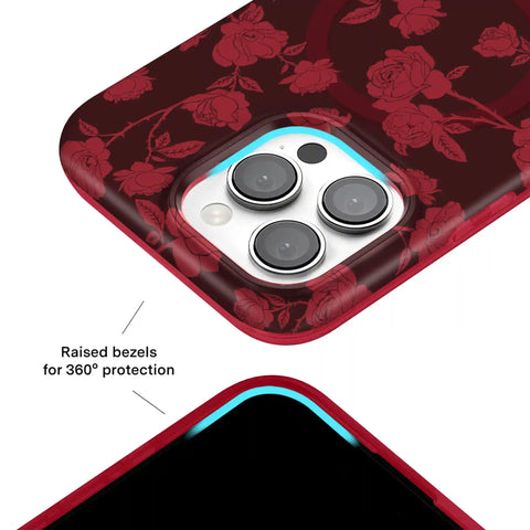 Dark Cherry Floral iPhone Case