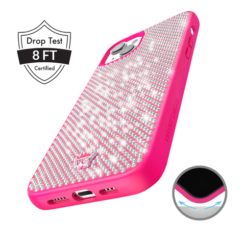 Hot Pink Caviar Crystals iPhone Case