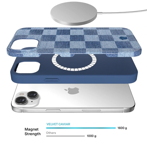 Denim Vibe Checkered iPhone Case