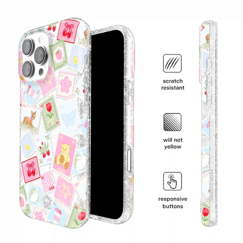Spring Whimsy Stamps Glitter iPhone Case