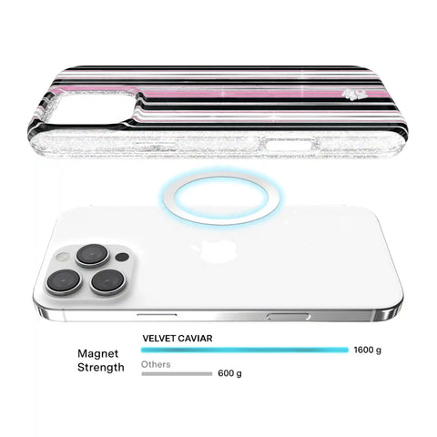 Pretty Punk Stripes Glitter iPhone Case