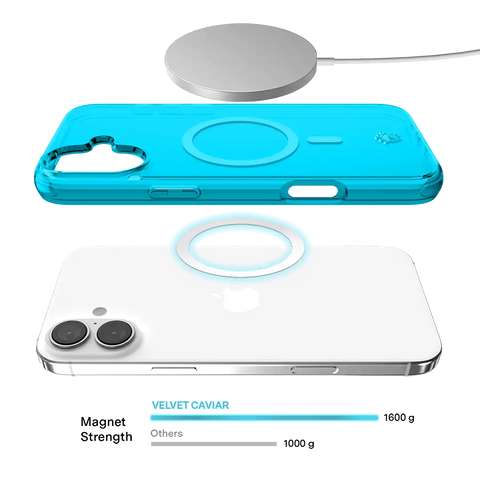 Neon Blue Clear iPhone Case