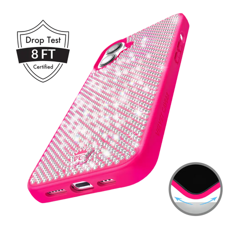 Hot Pink Caviar Crystals iPhone Case