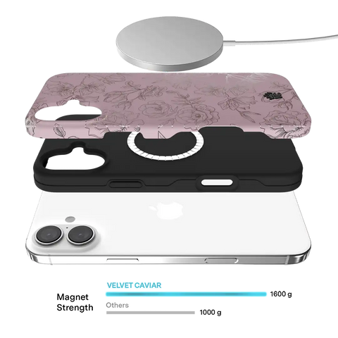 Dusty Rose Chrome Floral iPhone Case