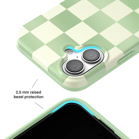 Pistachio Vibe Checkered iPhone Case