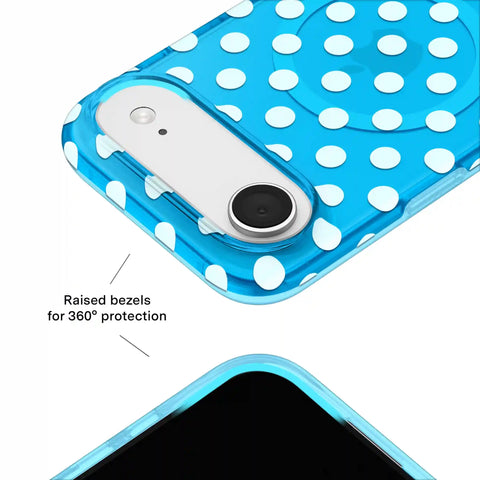 Aquamarine Polka Dot iPhone Case