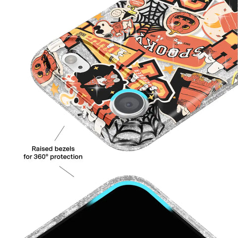 Snoopy Halloween Varsity Glitter iPhone Case
