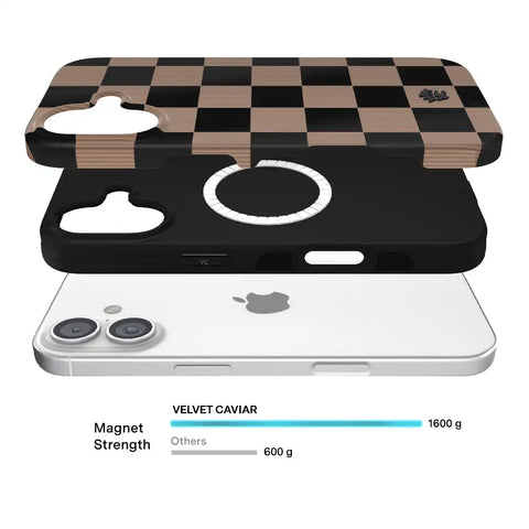 Mocha Vibe Checkered iPhone Case