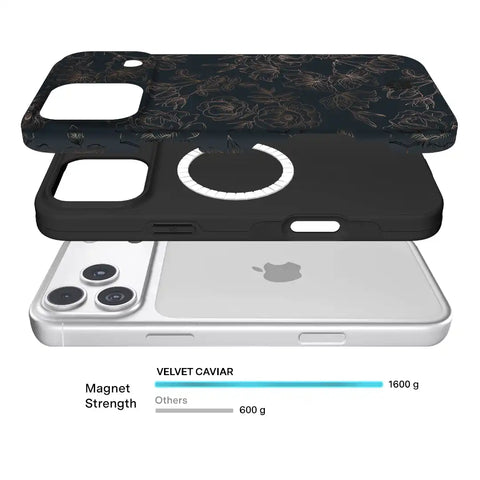 Floral Rose Gold Chrome iPhone Case