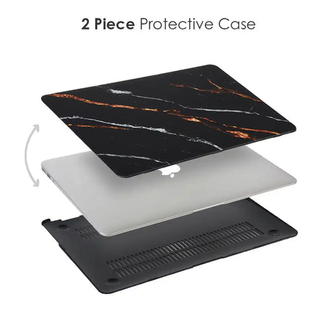 Tiger Black Marble MacBook Case