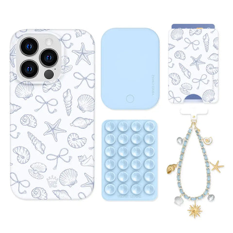 Coastal Seashells iPhone Bundle Set - Wallet