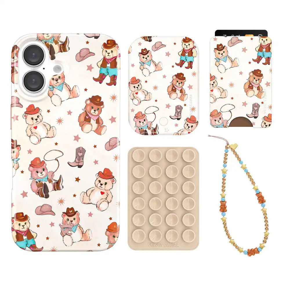 Cowboy Teddy iPhone Bundle Set - Wallet