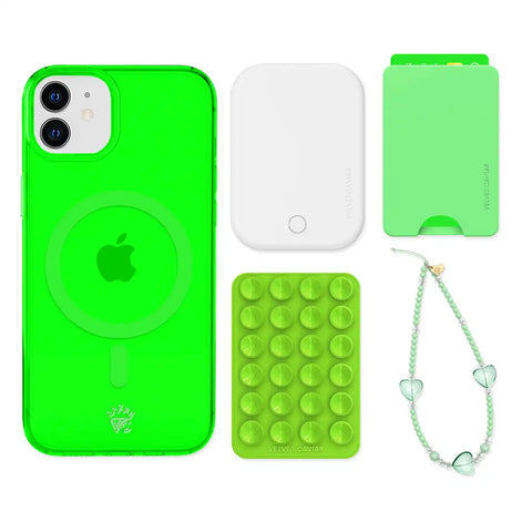 Neon Green iPhone Bundle Set - Wallet