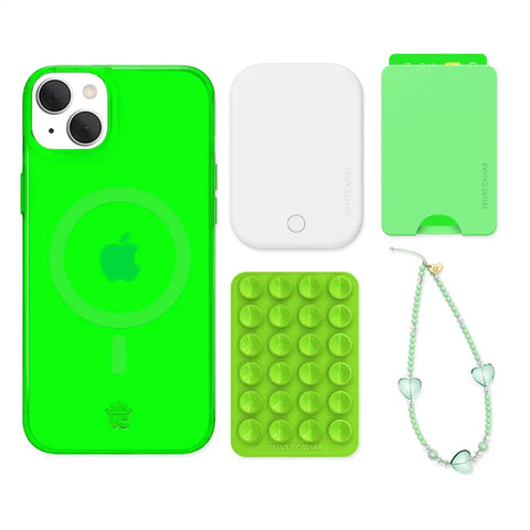 Neon Green iPhone Bundle Set - Wallet