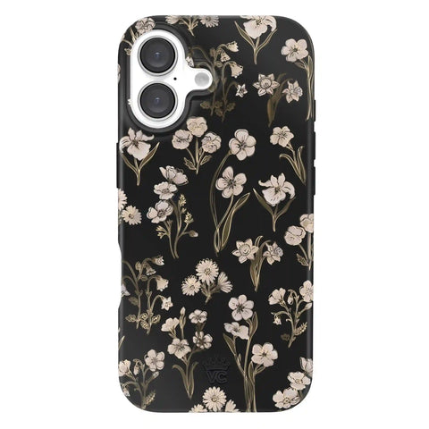Nightbloom Gold Chrome Floral iPhone Case