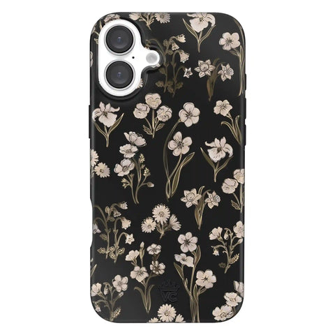 Nightbloom Gold Chrome Floral iPhone Case