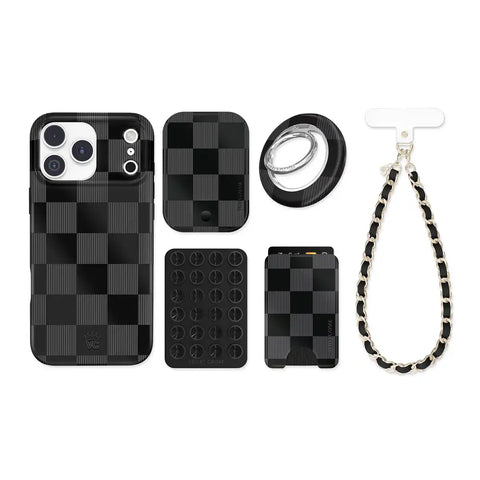 Noir Vibe Checkered iPhone Bundle Set
