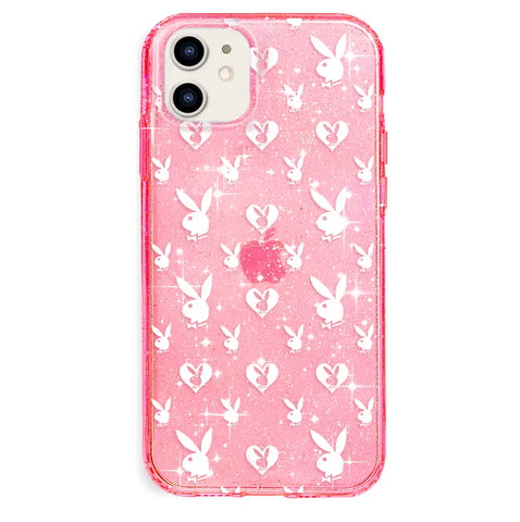 Playboy Pink Bunny Glitter iPhone Case