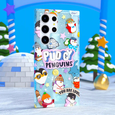 Pudgy Penguins Iceberg Glitter Samsung Case