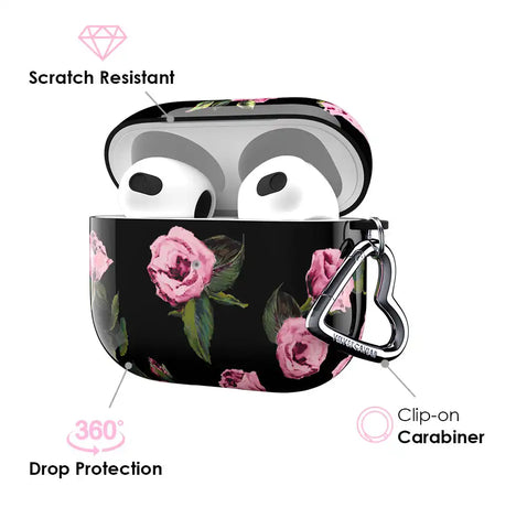 Pink Rose Floral AirPod Case