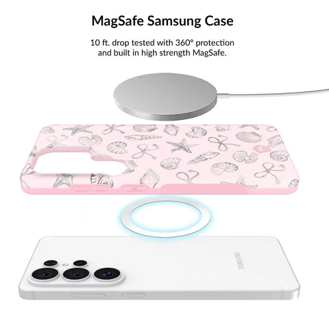 Pink Coastal Seashells Samsung Bundle Set