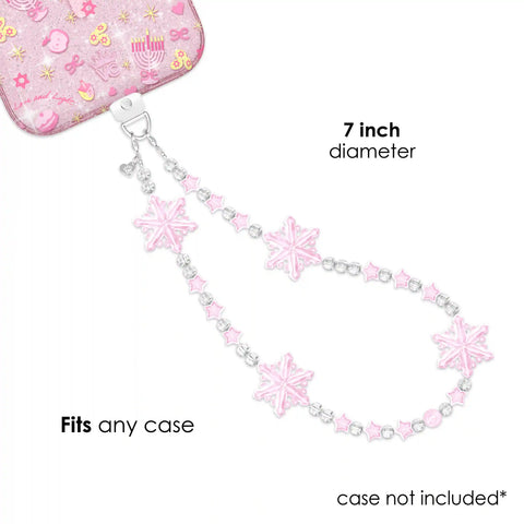 Pink Snowflake Phone Charm