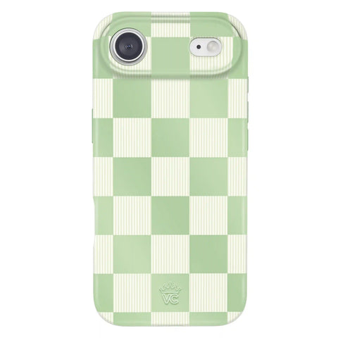 Pistachio Vibe Checkered iPhone Case