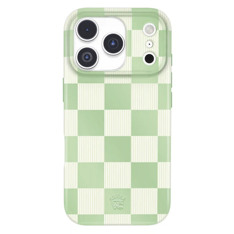 Pistachio Vibe Checkered iPhone Case