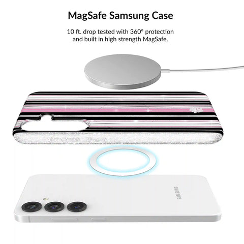 Pretty Punk Stripes Glitter Samsung Bundle Set