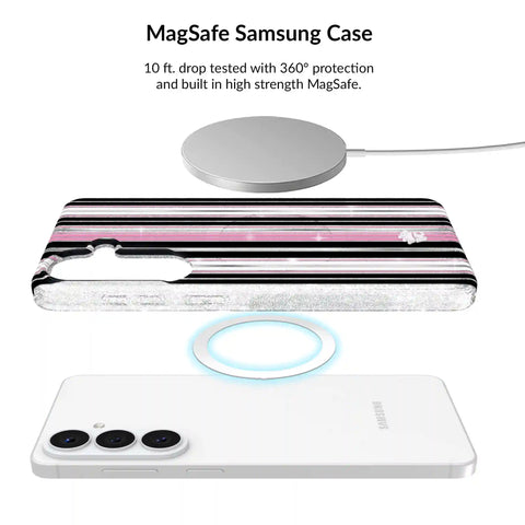 Pretty Punk Stripes Glitter Samsung Bundle Set