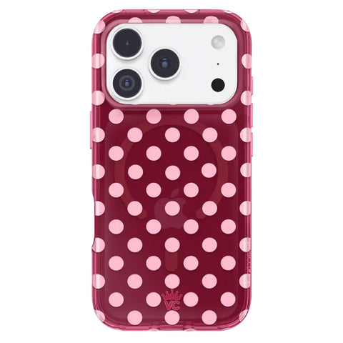 Raspberry Polka Dot iPhone Case