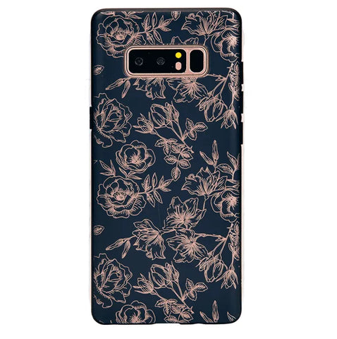 Floral Rose Gold Chrome Samsung Galaxy Case