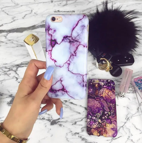 Purple Streak Marble iPhone Case
