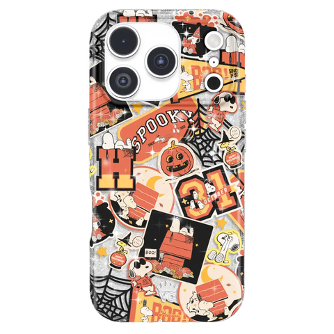 Snoopy Halloween Varsity Glitter iPhone Case