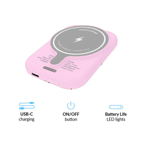 Snoopy Pink Pumpkin Portable MagSafe Charger Power Pack