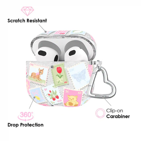 Spring Whimsy Stamps Glitter AirPod Case