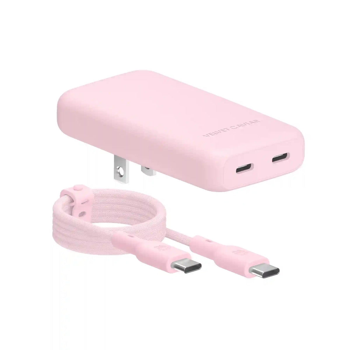 Strawberry Milk Fast Charging Set, Dual Port Wall Adapter + 6ft USB-C Cable