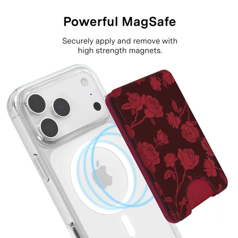 Dark Cherry Floral MagSafe Wallet