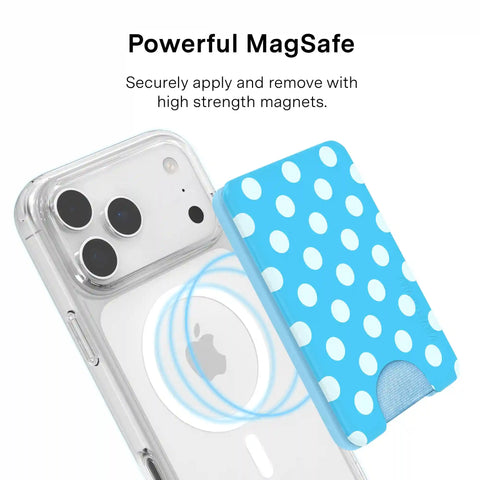Aquamarine Polka Dot MagSafe Wallet