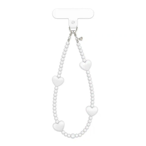 White Heart Phone Charm