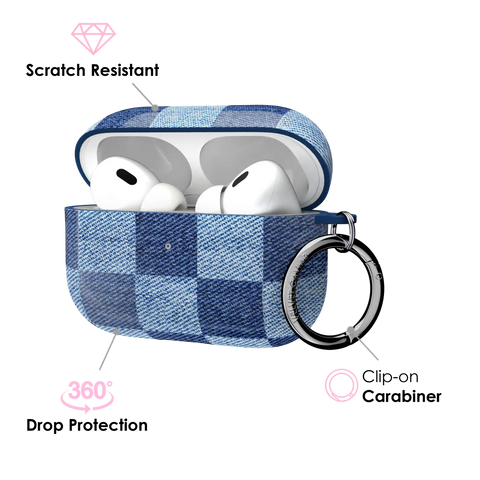 Denim Vibe Checkered AirPod Case