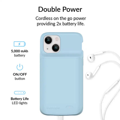 Light Blue iPhone Charging Case