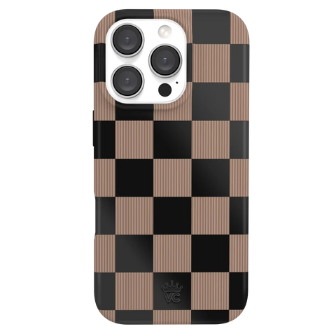 Mocha Vibe Checkered iPhone Case