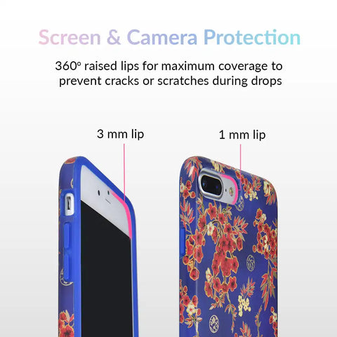 Cherry Blossom Floral Chrome iPhone Case