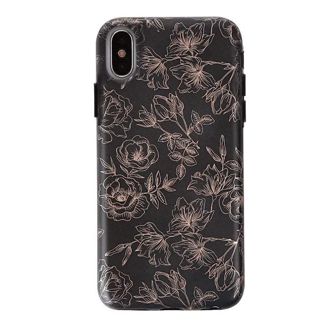 Floral Rose Gold Chrome iPhone Case