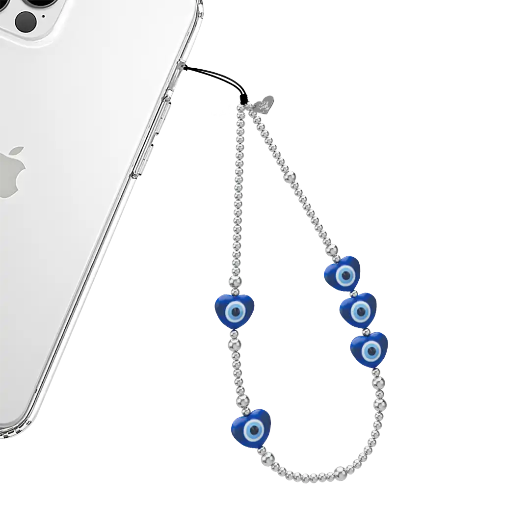 Evil Eye Heart Phone Charm