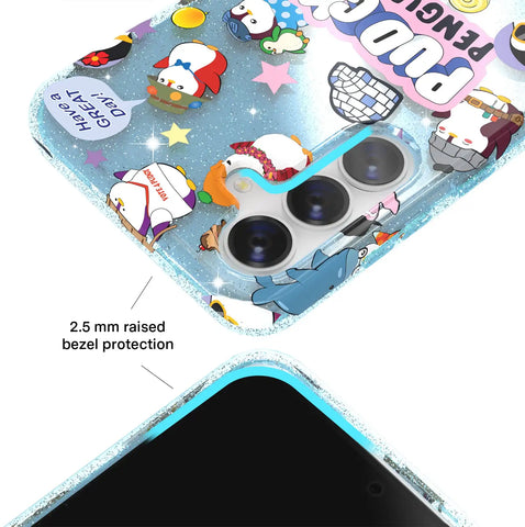 Pudgy Penguins Iceberg Glitter Samsung Case